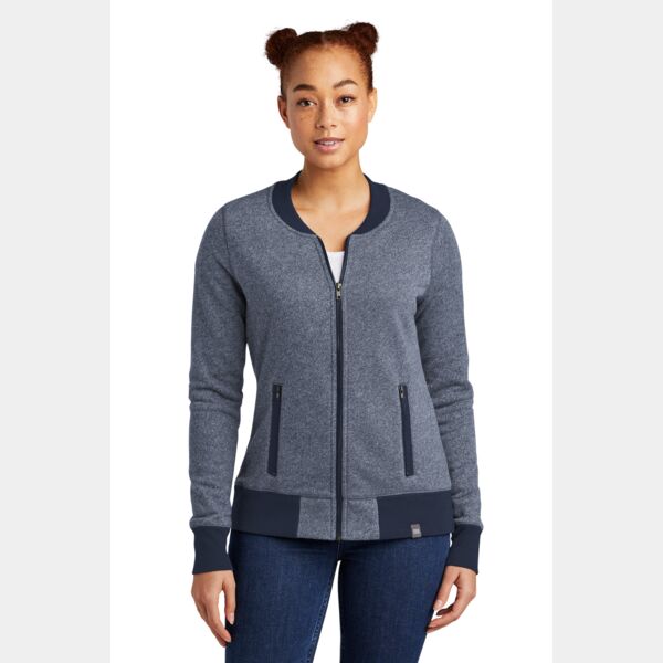 Ladies French Terry Baseball Full Zip Thumbnail