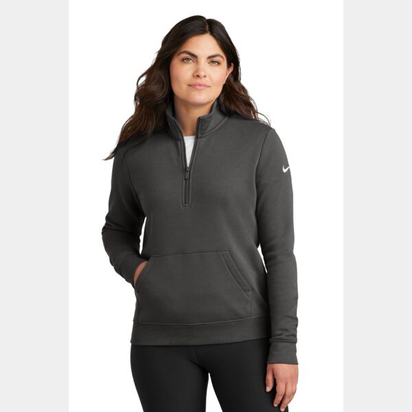Ladies Club Fleece Sleeve Swoosh 1/2 Zip Thumbnail