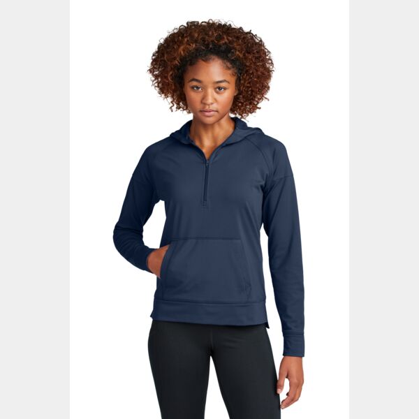 Ladies Sport Wick ® Stretch 1/2 Zip Hoodie Thumbnail