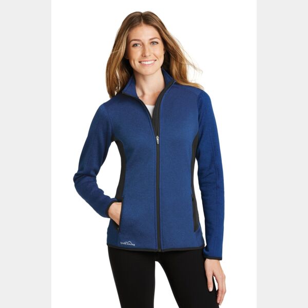Ladies Full Zip Heather Stretch Fleece Jacket Thumbnail