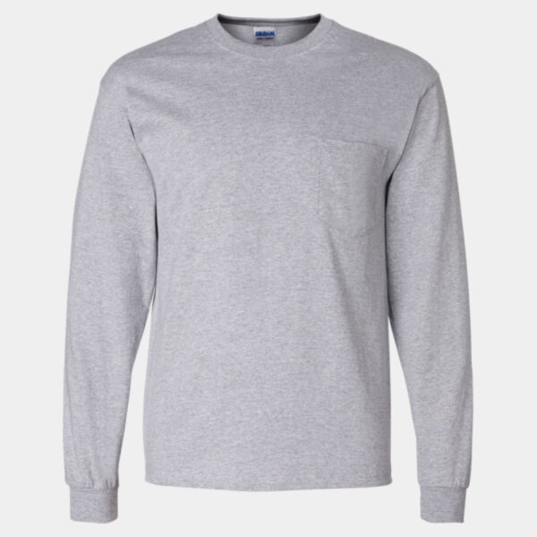 Ultra Cotton Long Sleeve T-Shirt with a Pocket Thumbnail
